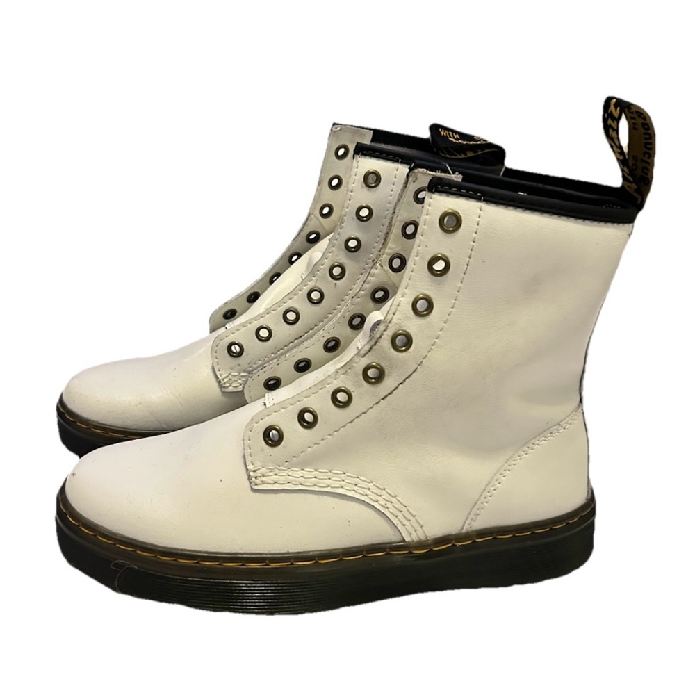 Dr. Martens White Leather Boots